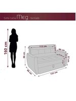 Sofá Cama2 Lugares Compacto Retratil Meg Matrix Veludo Turkey Marrom Veludo Turkey Marrom