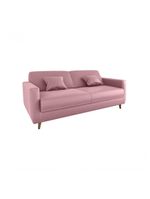 Sofá Cama Premium 3 Lugares 1,90 Larg Emilia Matrix Veludo Turkey Rosa