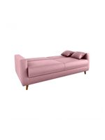 Sofá Cama Premium 3 Lugares 1,90 Larg Emilia Matrix Veludo Turkey Rosa
