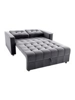 Sofá Cama Reclinável 2 Lugares Com Almofadas 140 Lag Drika Matrix Veludo Cinza