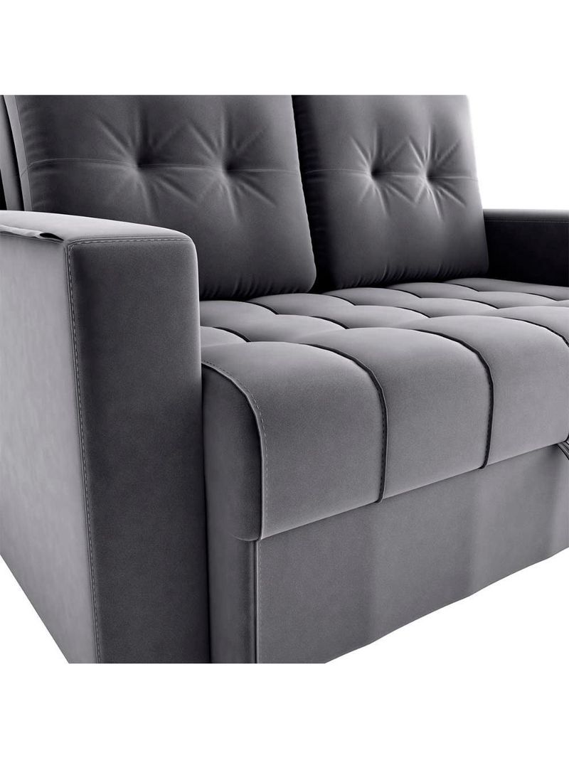 Sofá Cama Reclinável 2 Lugares Com Almofadas 140 Lag Drika Matrix Veludo Cinza