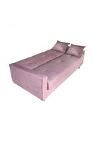Sofá Cama Casal Premium 3 Lugares Com Baú 2,08 Larg Pamela Matrix Veludo Turkey Rosa