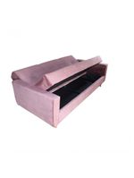 Sofá Cama Casal Premium 3 Lugares Com Baú 2,08 Larg Pamela Matrix Veludo Turkey Rosa
