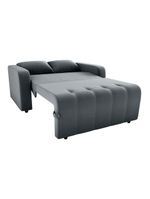 Sofá Cama Compacto 2 Lugares 1,38 Larg Amora New Matrix Veludo Cinza