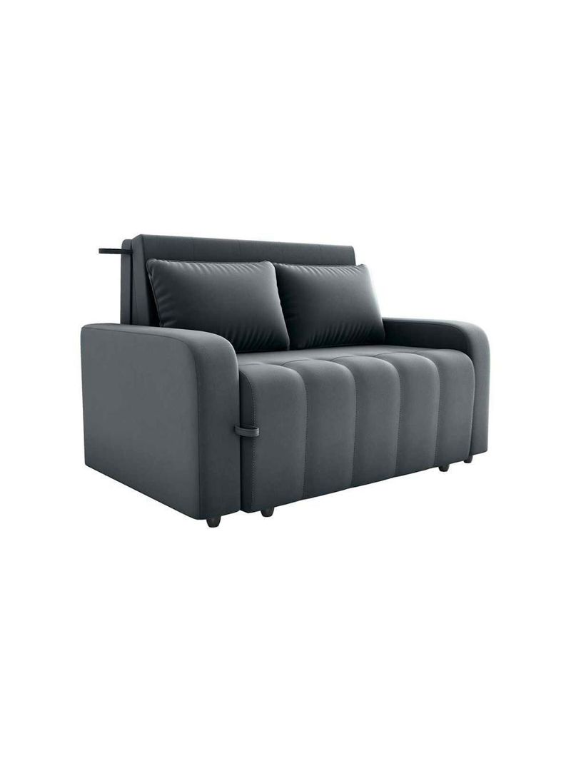 Sofá Cama Compacto 2 Lugares 1,38 Larg Amora New Matrix Veludo Cinza
