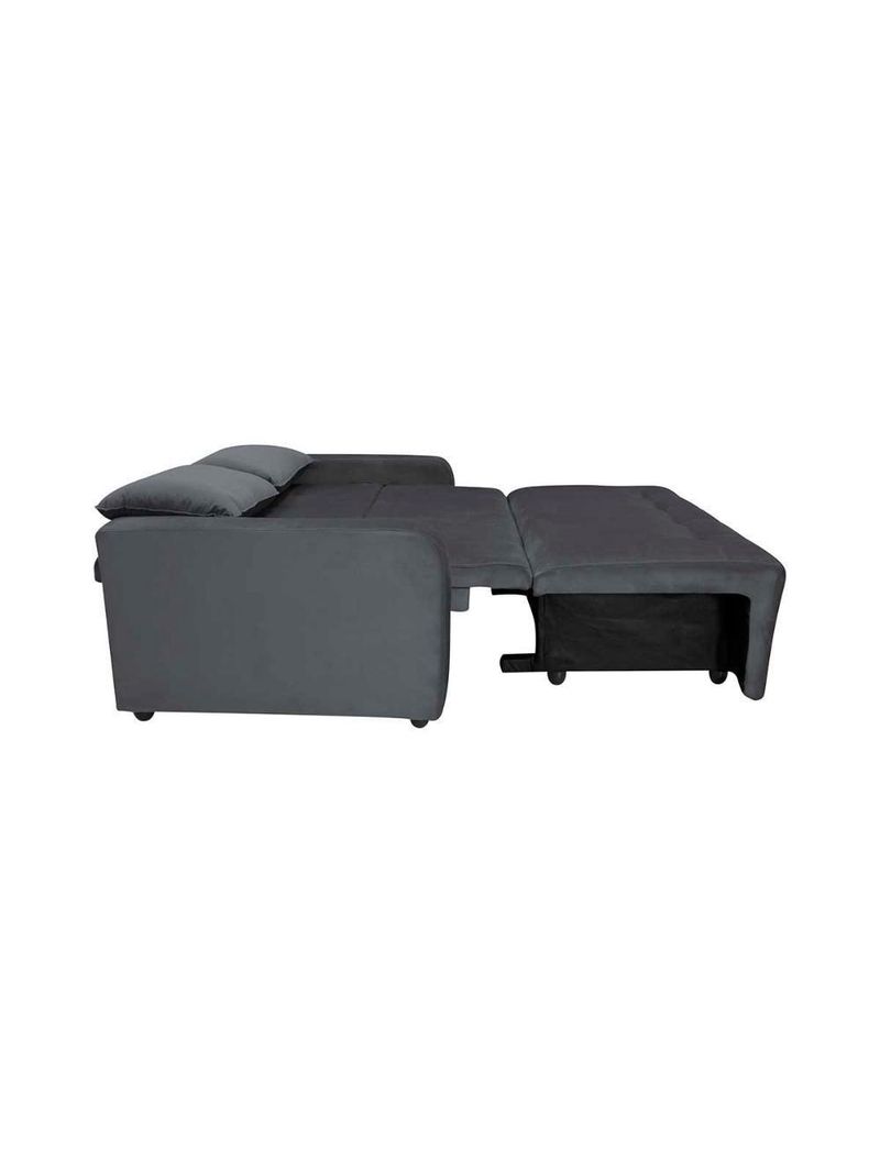 Sofá Cama Compacto 2 Lugares 1,38 Larg Amora New Matrix Veludo Cinza