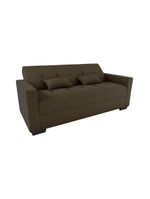 Sofá Cama 3 Lugares Reclinável Casal Premium 2,03 Larg Lavinia Matrix Suede Capuccino