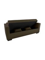 Sofá Cama 3 Lugares Reclinável Casal Premium 2,03 Larg Lavinia Matrix Suede Capuccino