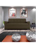 Sofá Cama 3 Lugares Reclinável Casal Premium 2,03 Larg Lavinia Matrix Suede Capuccino