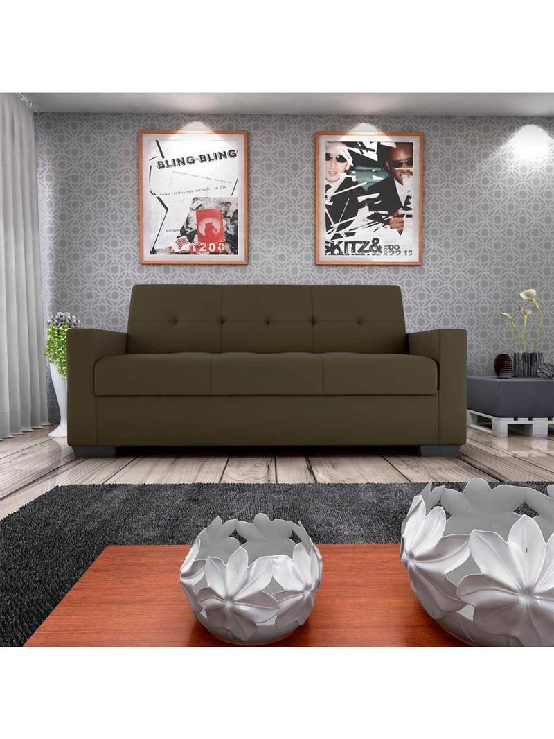 Sofá Cama 3 Lugares Reclinável Casal Premium 2,03 Larg Lavinia Matrix Suede Capuccino