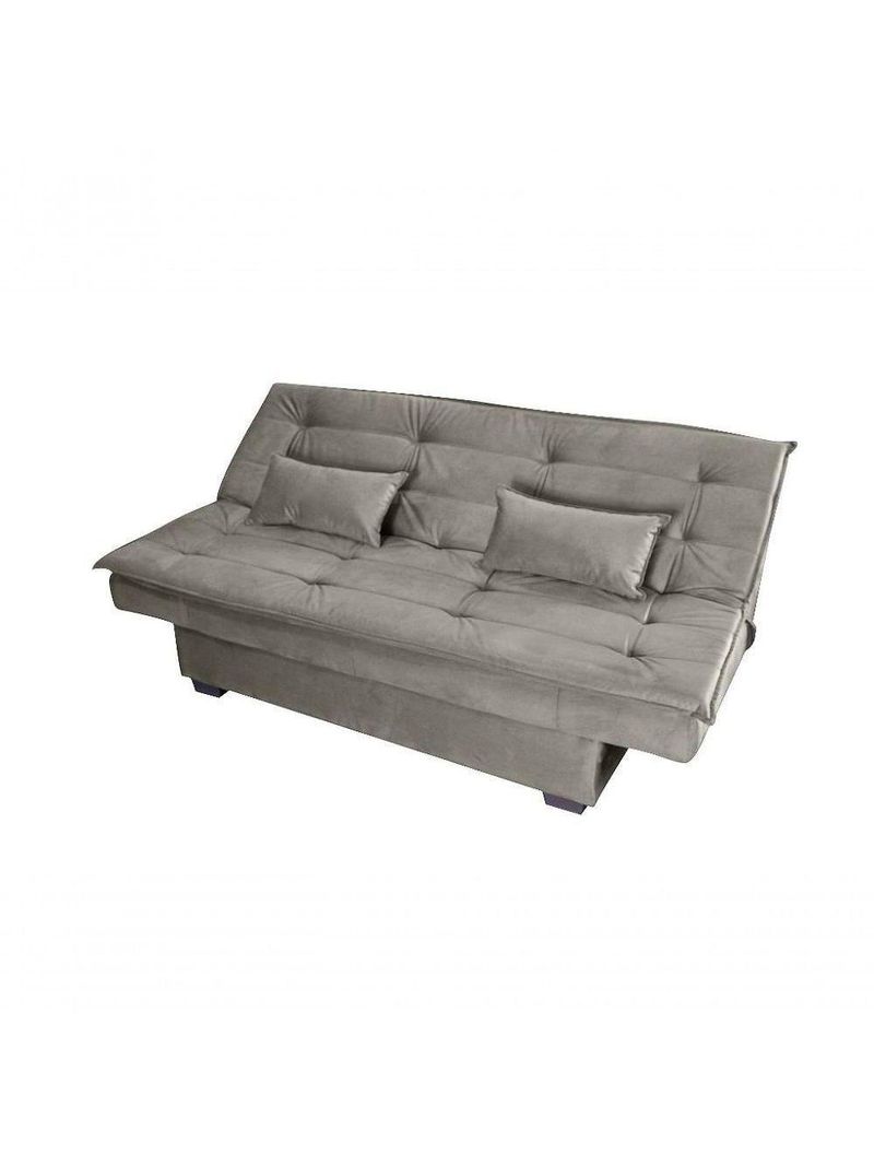 Sofá Cama 3 Lugares Casal Premium Reclinavel 1,80 Larg Esmeralda Matrix Suede Capuccino