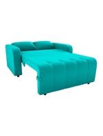 Sofá Cama Compacto 2 Lugares 1,38 Larg Amora New Matrix Veludo Verde Menta