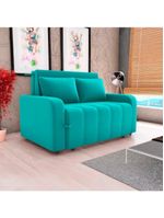 Sofá Cama Compacto 2 Lugares 1,38 Larg Amora New Matrix Veludo Verde Menta