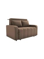 Sofá Cama Compacto 2 Lugares 1,38 Larg Amora New Matrix Veludo Capuccino