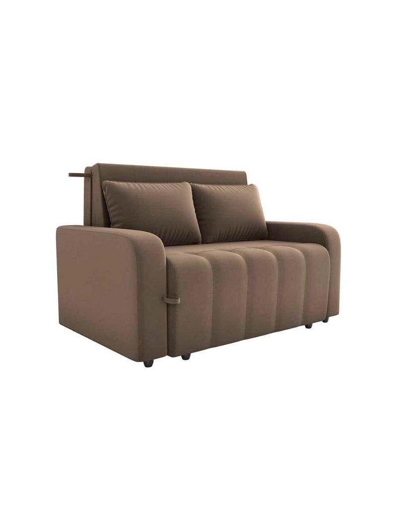 Sofá Cama Compacto 2 Lugares 1,38 Larg Amora New Matrix Veludo Capuccino