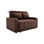 Sofá Cama Compacto 2 Lugares 1,38 Larg Amora New Matrix Veludo Marrom
