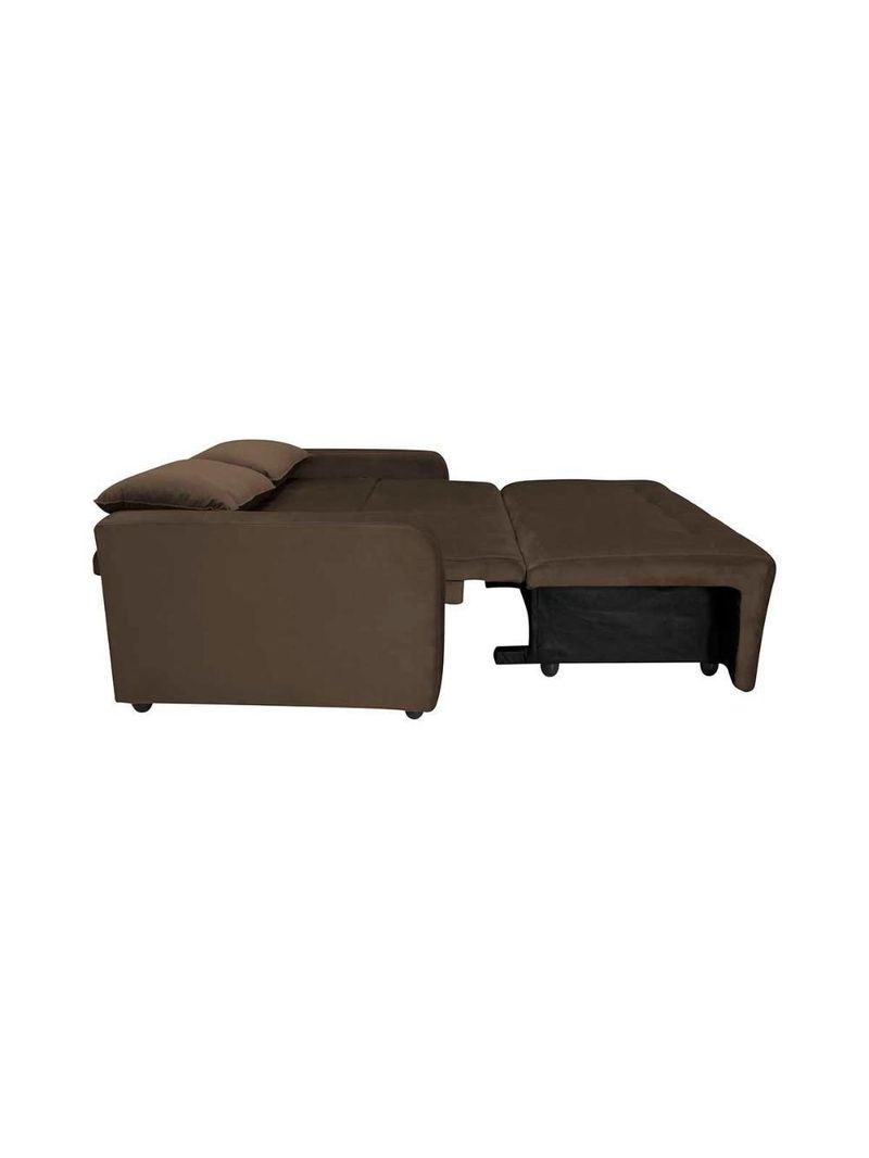 Sofá Cama Compacto 2 Lugares 1,38 Larg Amora New Matrix Veludo Marrom