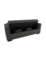 Sofá Cama 3 Lugares Reclinável Casal Premium 2,03 Larg Lavinia Matrix Suede Cinza