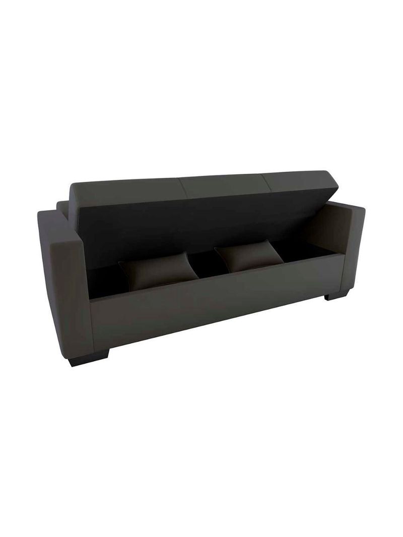 Sofá Cama 3 Lugares Reclinável Casal Premium 2,03 Larg Lavinia Matrix Suede Cinza