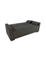 Sofá Cama 3 Lugares Reclinável Casal Premium 2,03 Larg Lavinia Matrix Suede Cinza