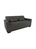 Sofá Cama 3 Lugares Reclinável Casal Premium 2,03 Larg Lavinia Matrix Suede Cinza