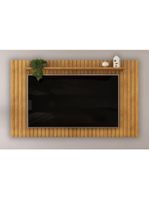 Painel Quarto P- Tv Até 65 Pol Lume Ripado C- Prateleira 175x108cm Cedro - Dj Móveis
