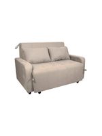 Sofá Cama Compacto 2 Lugares 1,38 Larg Amora New Matrix Suede Bege