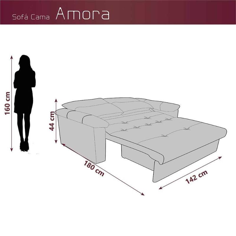 Sofá Cama Compacto 2 Lugares 1,38 Larg Amora New Matrix Veludo Marrom