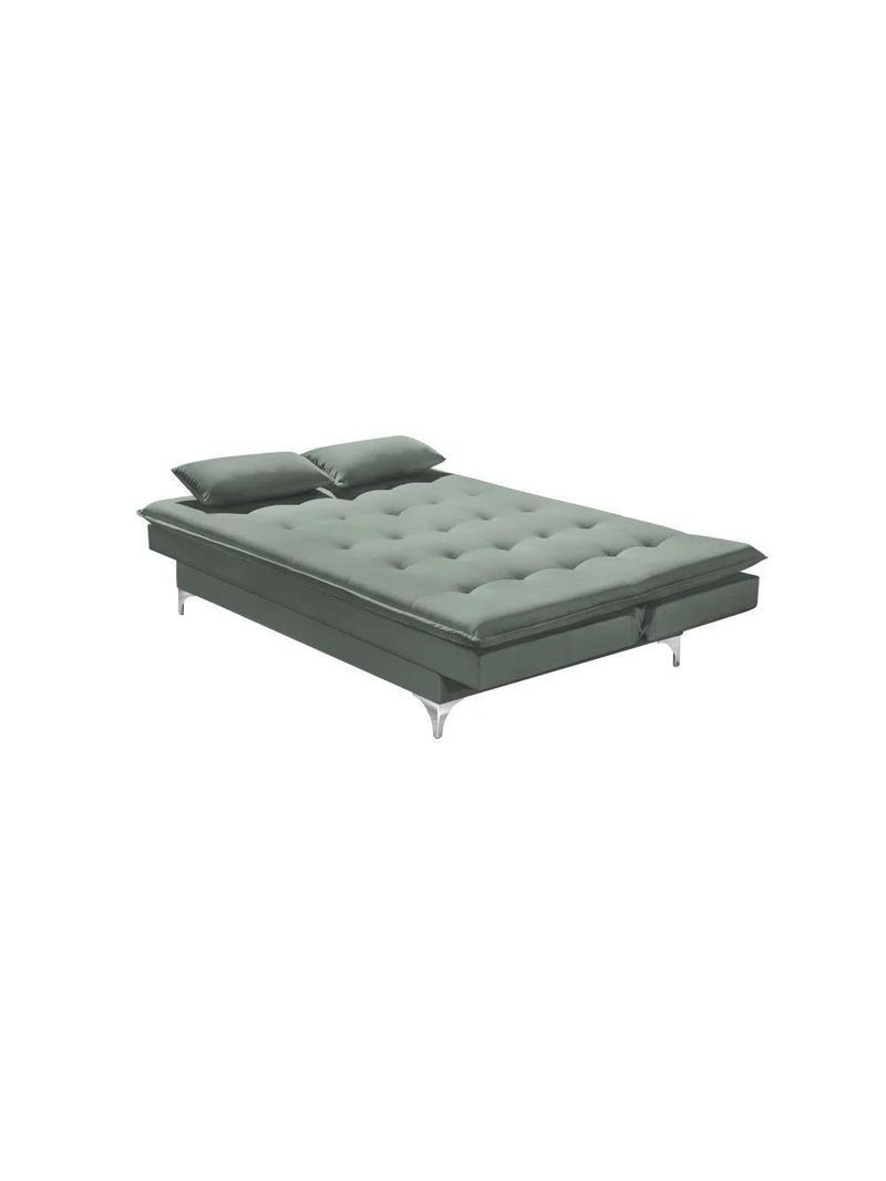 Sofá Cama Casal Berlim 190cm Design Moderno Veludo Cinza
