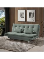Sofá Cama Casal Berlim 190cm Design Moderno Veludo Cinza