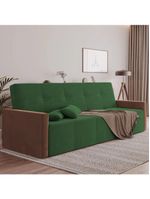 Sofá Cama 4 Lugares Paris Retrátil E Reclinável 2,10m Veludo Verde
