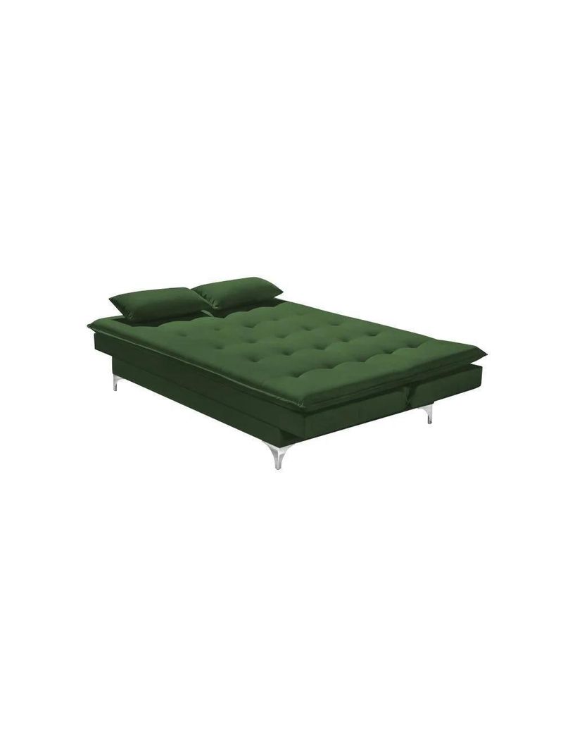 Sofá Cama Casal Berlim 190cm Design Moderno Veludo Verde