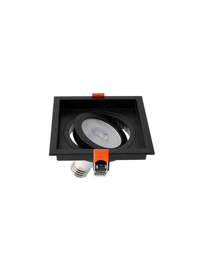 Spot De Embutir Recuado Nordecor Loyo Para 1 Lâmpada Par 20 E27 Quadrado Preto