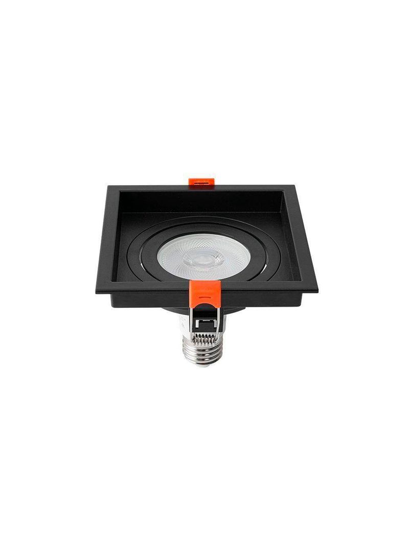 Spot De Embutir Recuado Nordecor Loyo Para 1 Lâmpada Par 20 E27 Quadrado Preto