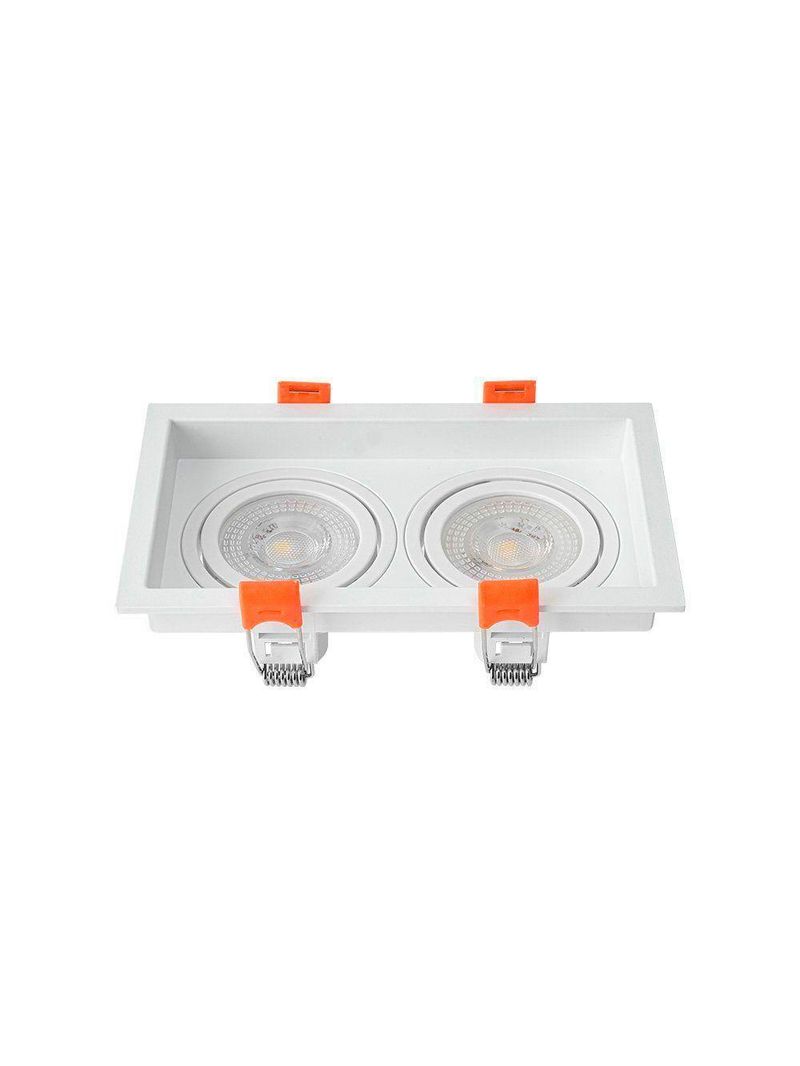 Spot De Embutir Recuado Nordecor Loyo Para 2 Lâmpadas Gu10 Mr16 Branco