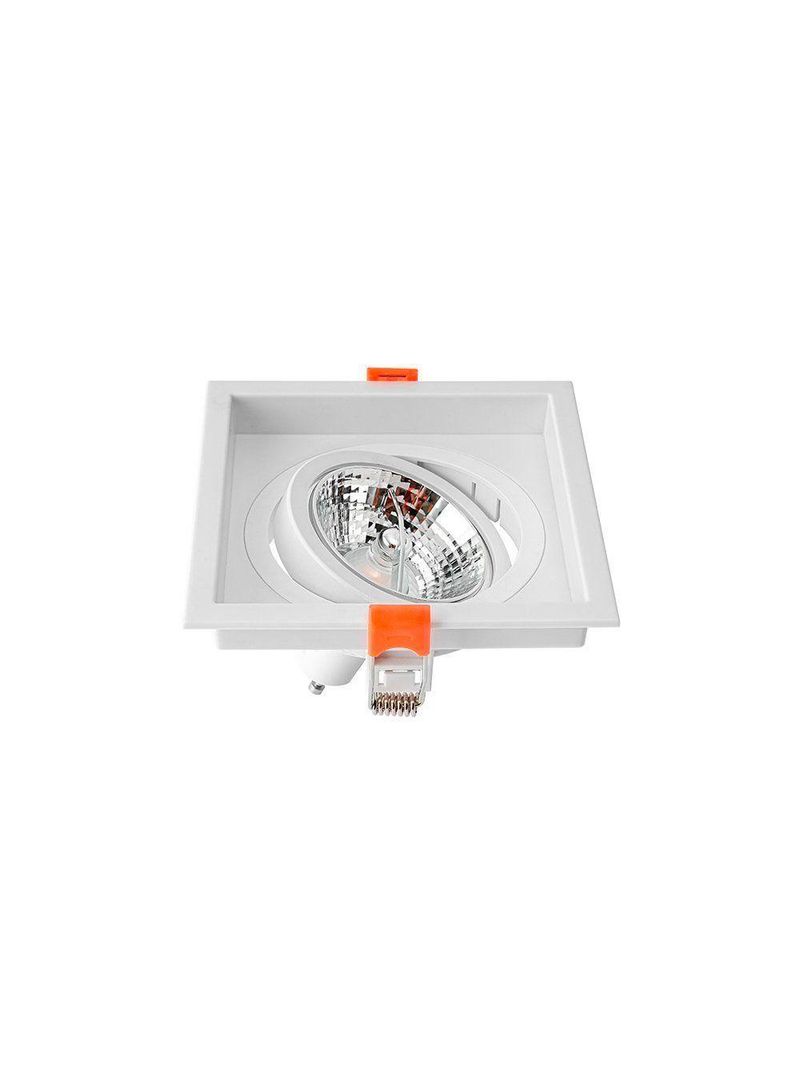 Spot De Embutir Recuado Nordecor Loyo Para 1 Lâmpada Ar70 Quadrado Branco