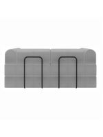 Sofá Na Caixa Modular 2 Lugares Linho Bege Maya Para Sala Cinza
