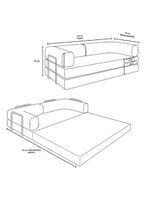 Sofá Na Caixa Modular 2 Lugares Linho Bege Maya Para Sala Cinza