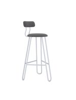 Banqueta Alta Ginger Com Encosto Fendi Cinza City