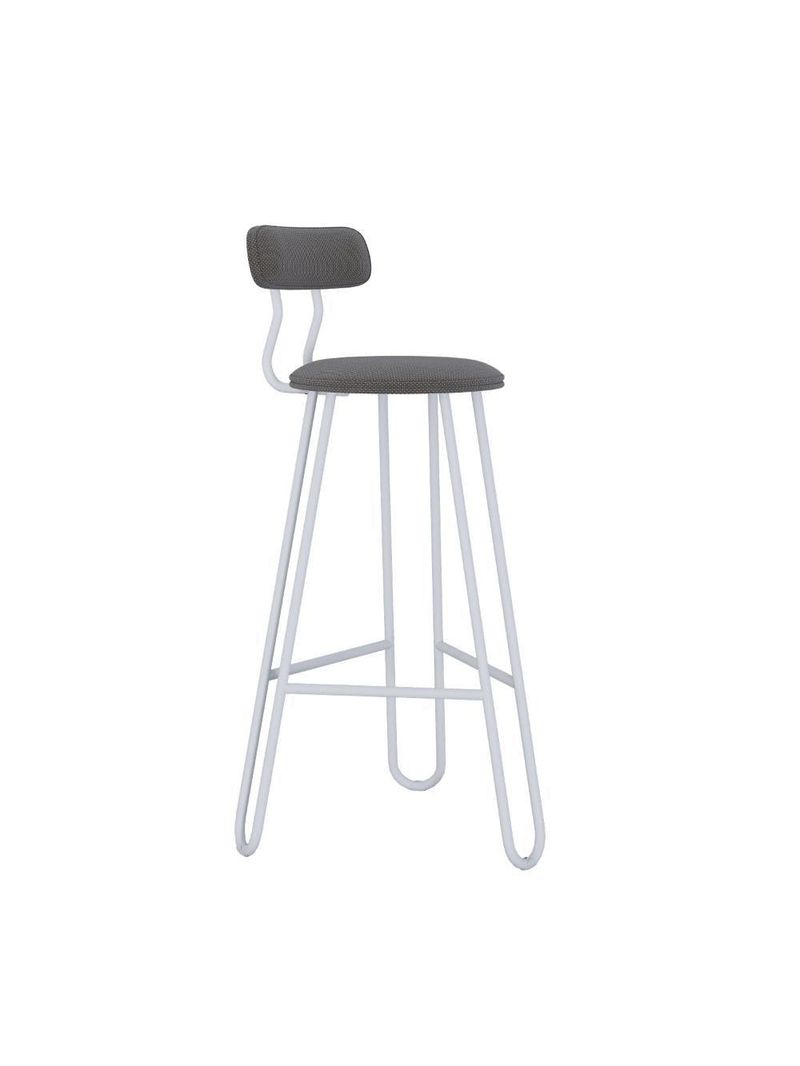 Banqueta Alta Ginger Com Encosto Fendi Cinza City