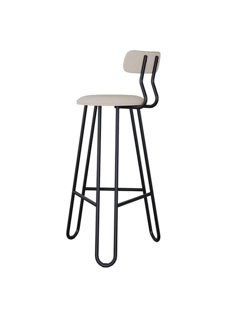 Banqueta Alta Ginger Com Encosto Areia Light City