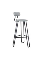 Banqueta Alta Ginger Com Encosto Courino Saturno Off White