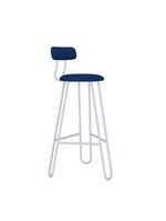 Banqueta Alta Ginger Com Encosto Azul Jeans City