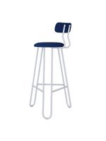 Banqueta Alta Ginger Com Encosto Azul Jeans City
