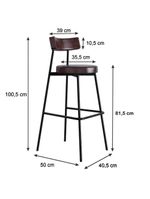 Banqueta Alta Stout Ae: 100 / Aa: 75cm Bqst7510 Courino Café Courino Café