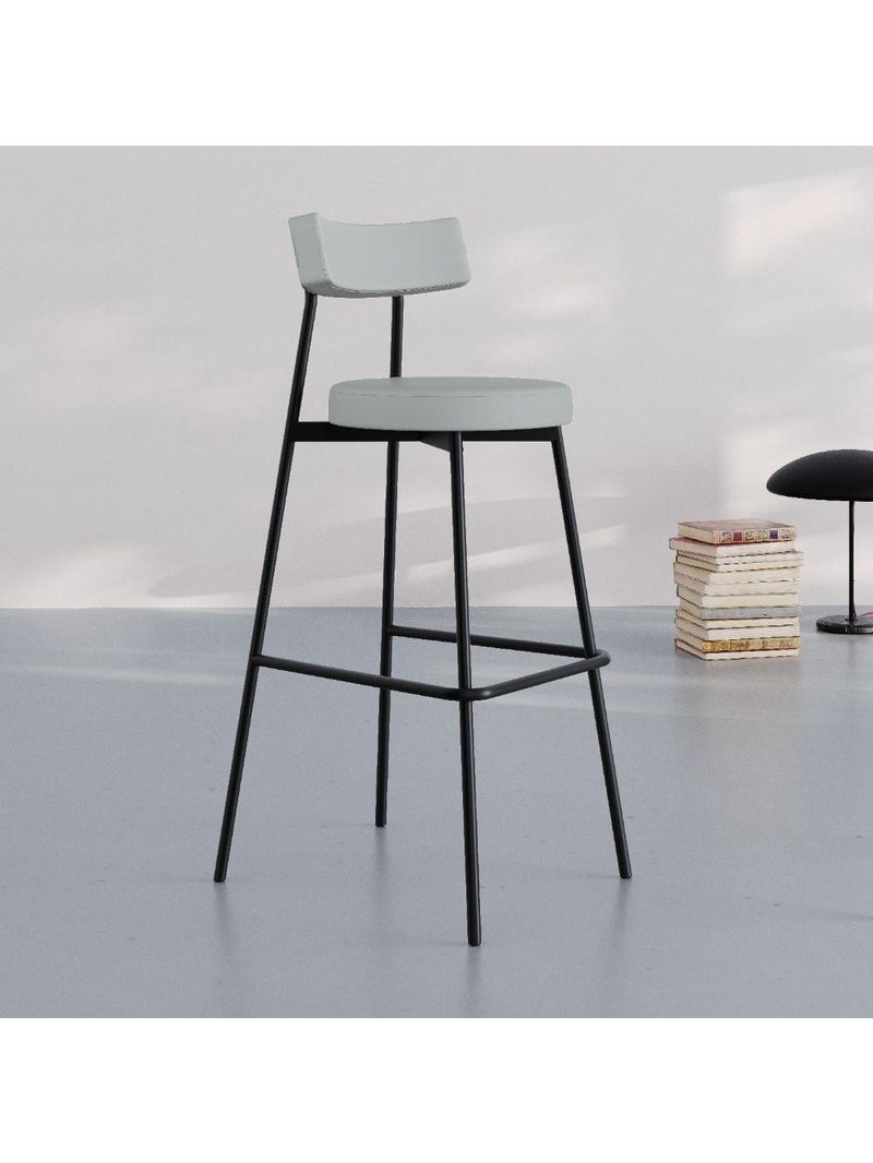 Banqueta Alta Stout Ae: 100 / Aa: 75cm C/02 Un Courino Saturno Off White Cnsaturno Off White