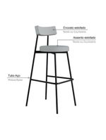 Banqueta Alta Stout Ae: 100 / Aa: 75cm C/02 Un Courino Saturno Off White Cnsaturno Off White