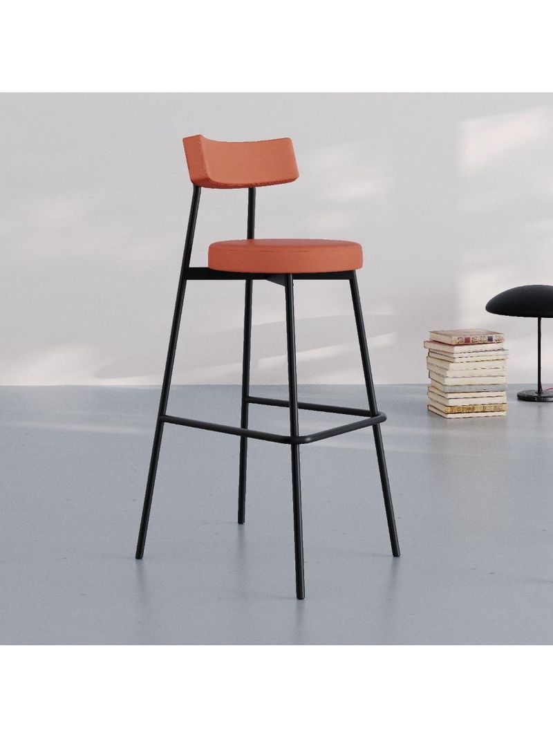 Banqueta Alta Stout Ae 100 Aa 75cm Com 2 Unidades Courino Marte Terra Rosê