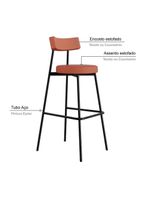 Banqueta Alta Stout Ae 100 Aa 75cm Com 2 Unidades Courino Marte Terra Rosê