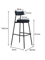 Banqueta Alta Stout Ae: 100 / Aa: 75cm Bqst7510 Etnico Níquel Etnico Níquel